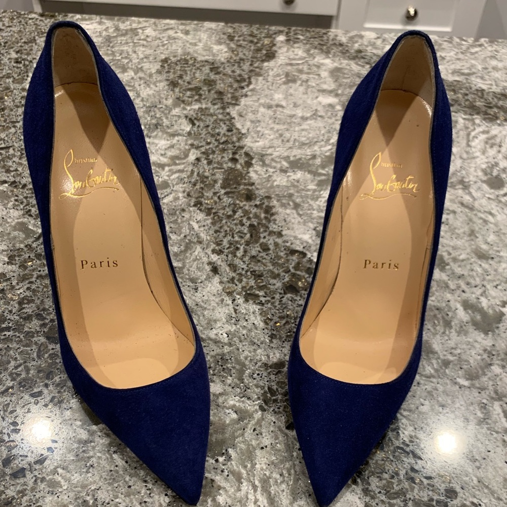 Brand New Christian Louboutin “So Kate” Blue Suede